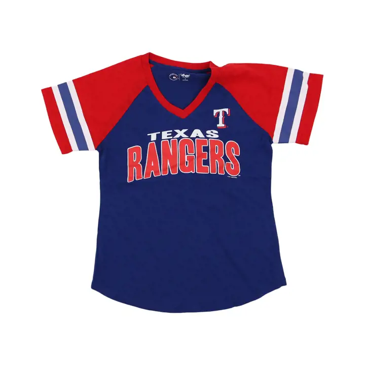 T-shirt manches courtes à rayures pour femme Texas Rangers MLB 23 RBL