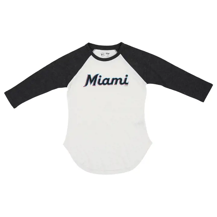 Miami Marlins MLB Femme All Star Raglan 23 BLANC