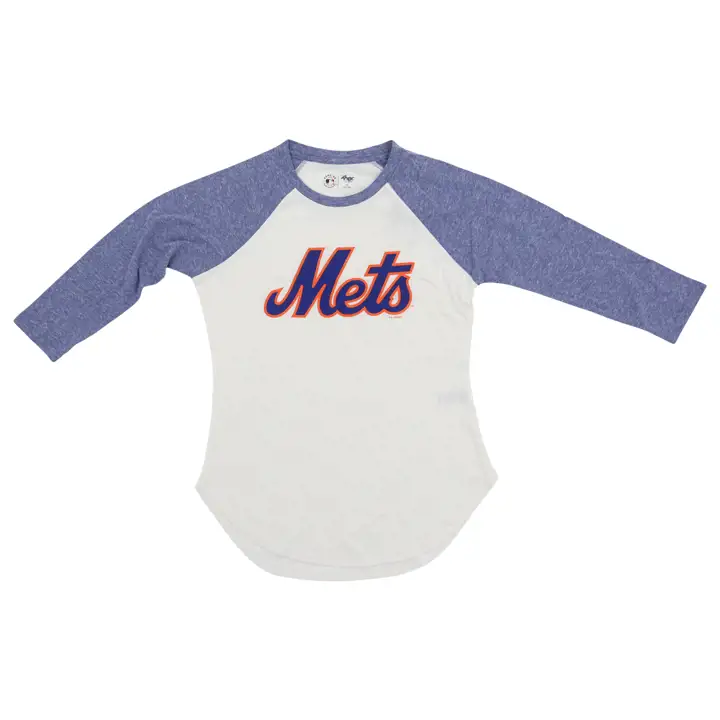 T-shirt de baseball MLB pour femme New York Mets All Star Raglan 23 blanc