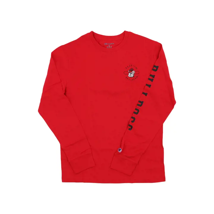 T-shirt à manches longues 3 coups NCAA Georgia Bulldogs 23 ROUGE