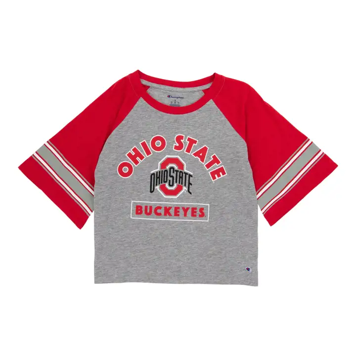 T-shirt court raglan NCAA Ohio State Buckeyes pour femme 22 ROUGE