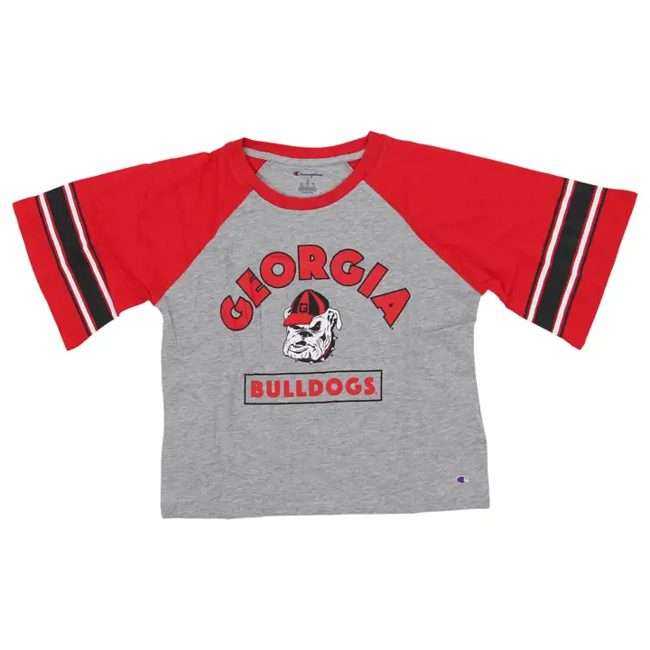 T-shirt court raglan NCAA pour femme Georgia Bulldogs 22 ROUGE