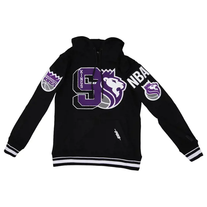 Sacramento Kings NBA Logo Mashup Équipe Hood Noir