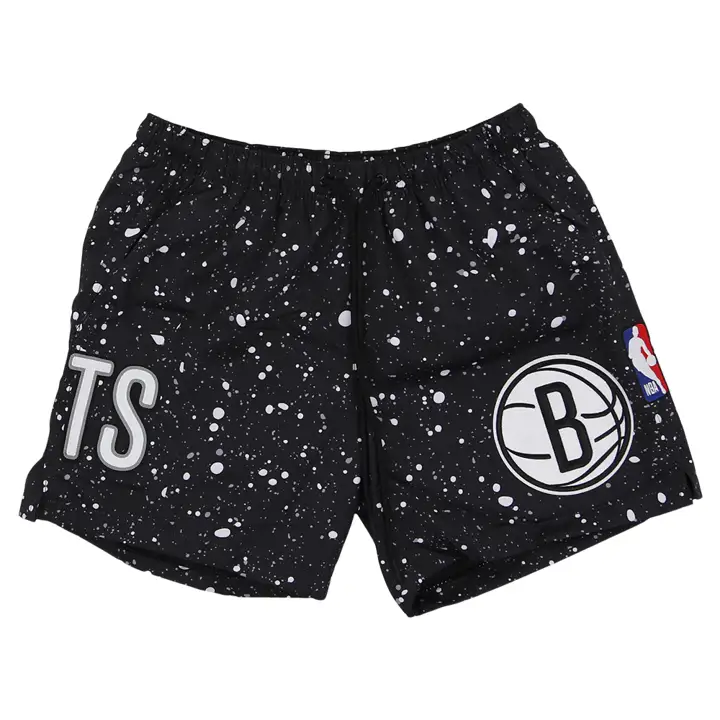 Short tissé AOP NBA Brooklyn Nets TEAM noir