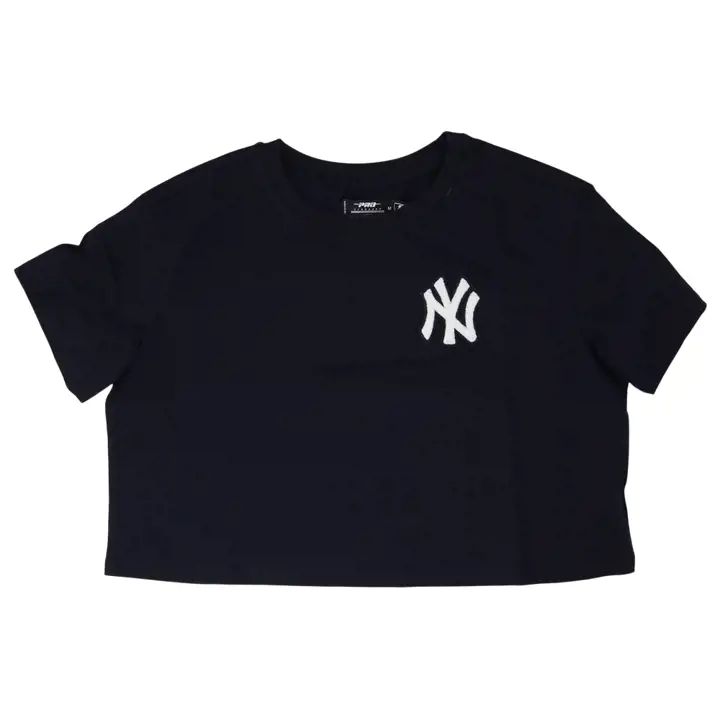 T-shirt coupe carrée pour femme MLB New York Yankees 22 MARINE