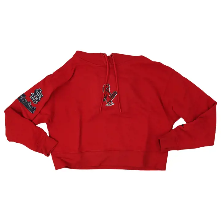 Haut court à capuche MLB St. Louis Cardinals pour femme 22 ROUGE