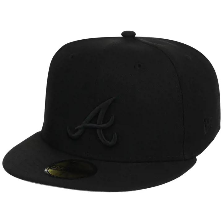 Casquette ajustée 59FIFTY MLB Blackout des Atlanta Braves