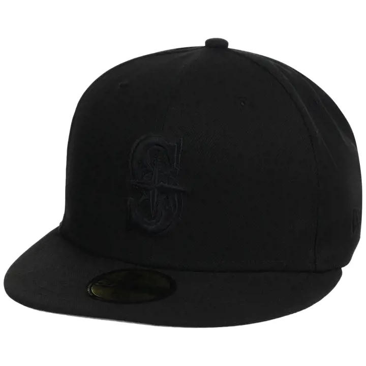 Casquette 59FIFTY Seattle Mariners MLB Blackout noire