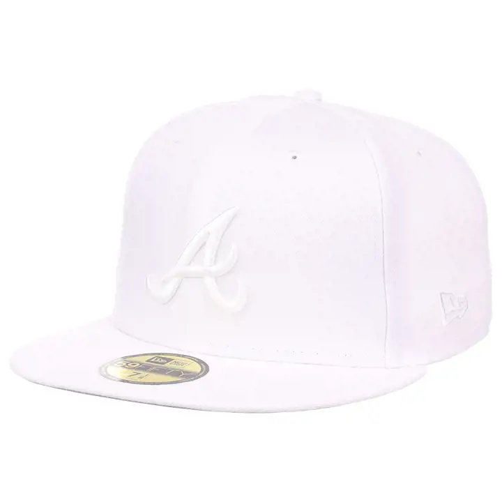 Casquette 59FIFTY MLB unie blanche des Atlanta Braves
