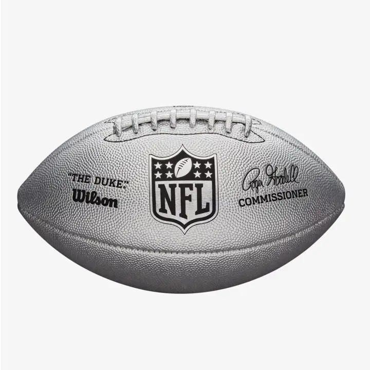 "Ballon de football NFL \"The Duke\" Réplique Argent Métallisé AST"