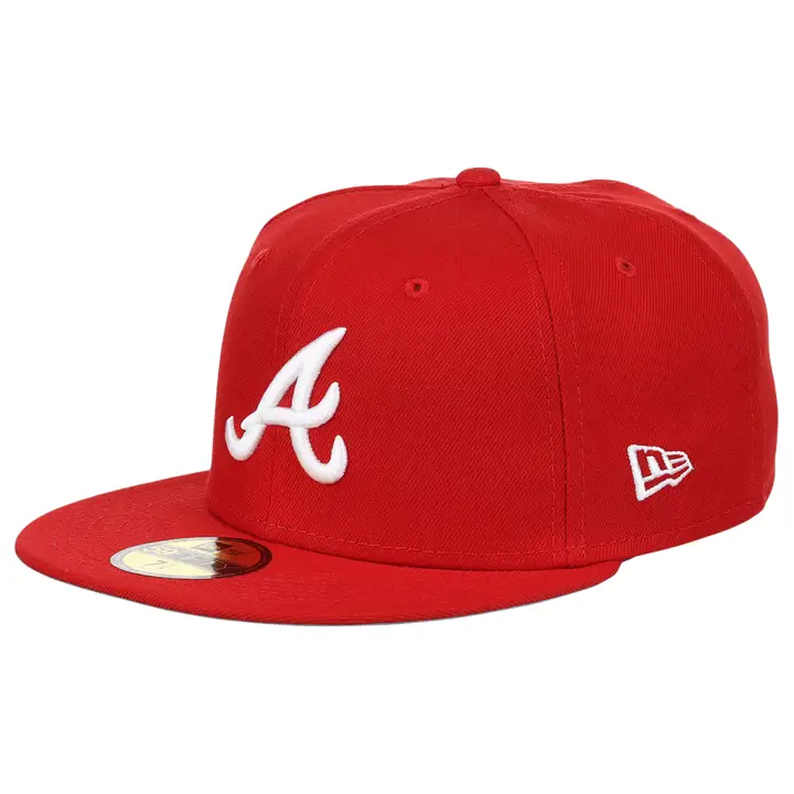 Casquette 59FIFTY rouge des Braves d'Atlanta MLB Redubble rouge