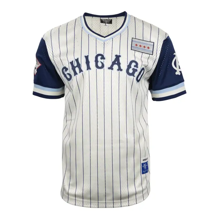 Maillot réplique à rayures fines col en V des Giants américains de Chicago NL I