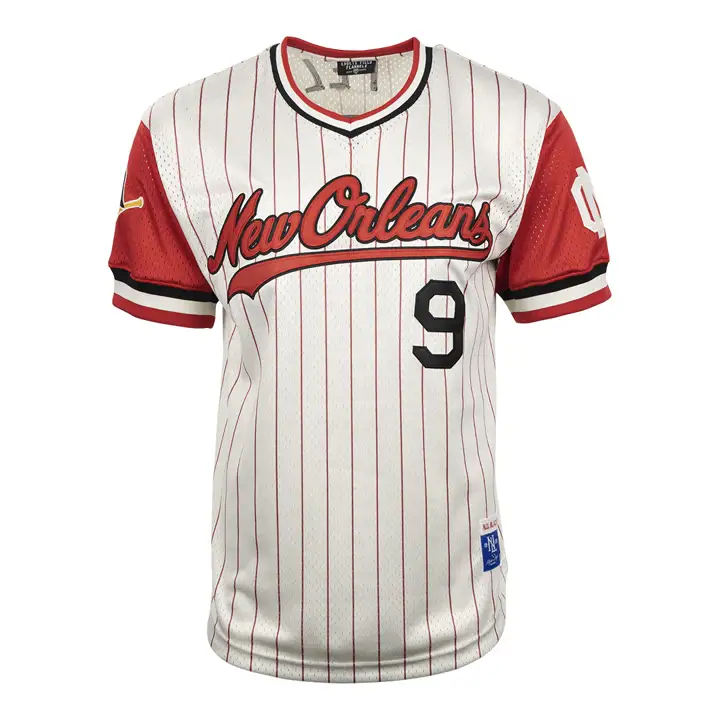 Maillot rayé à col en V New Orleans Black Pelicans NL Replica