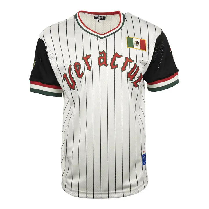 Maillot réplique col en V rayé Veracruz NL IVO/BLK