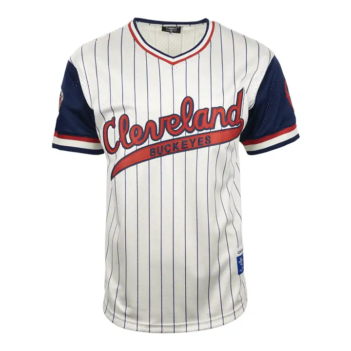 Maillot réplique Cleveland Buckeyes NL rayé à col en V IVO/NA