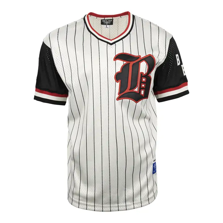Maillot rayé à col en V réplique BIRMINGHAM BLACK BARONS NL I