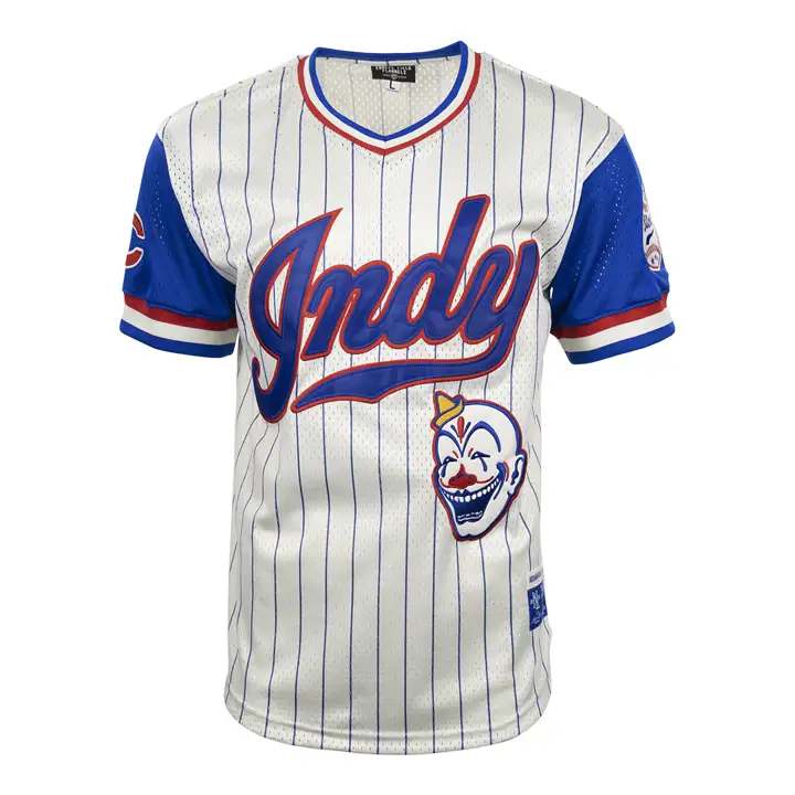 INDIANAPOLIS CLOWNS NL Maillot réplique col en V rayé IVO/R