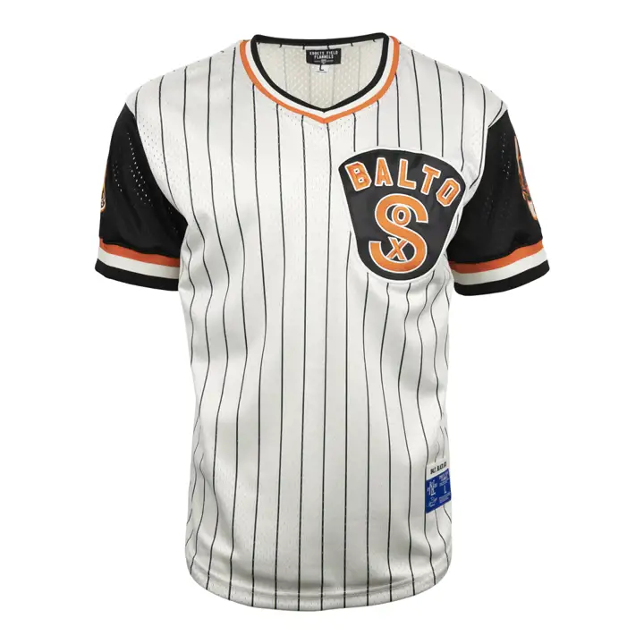 Maillot Replica à fines rayures Baltimore Black Sox NL Col en V IVO/B
