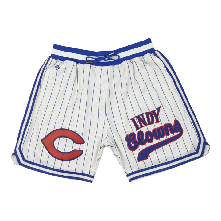 Short à fines rayures réplique des INDIANAPOLIS CLOWNS NL IVO/BLEU