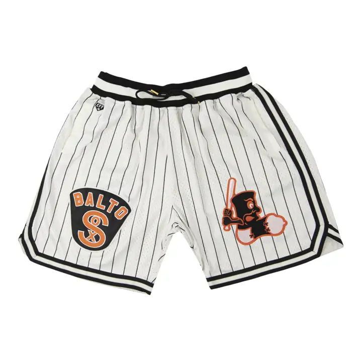 Shorts rayés réplique des Baltimore Black Sox NL IVO/BLK