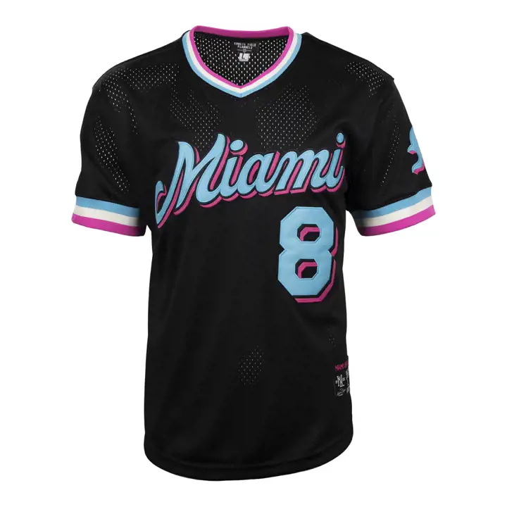 Maillot en maille à col en V Miami Giants NL Replica BLK/BLK