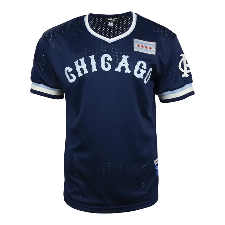 Maillot en maille col V réplique NL Chicago American Giants BLEU MARINE/L