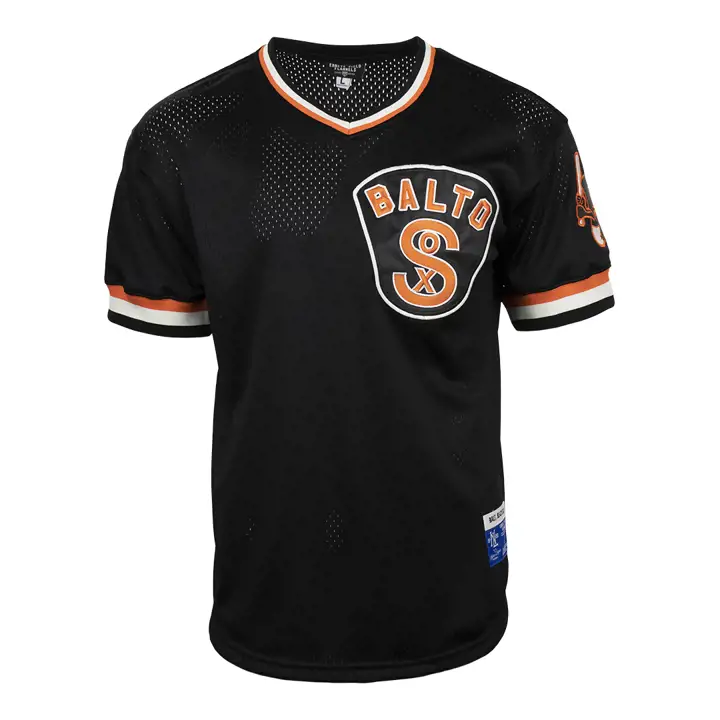 Maillot en maille col en V réplique des Baltimore Black Sox NL - Noir