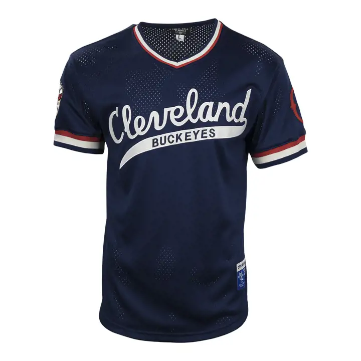 Cleveland Buckeyes NL Maillot Replica Col V en Maille Marine