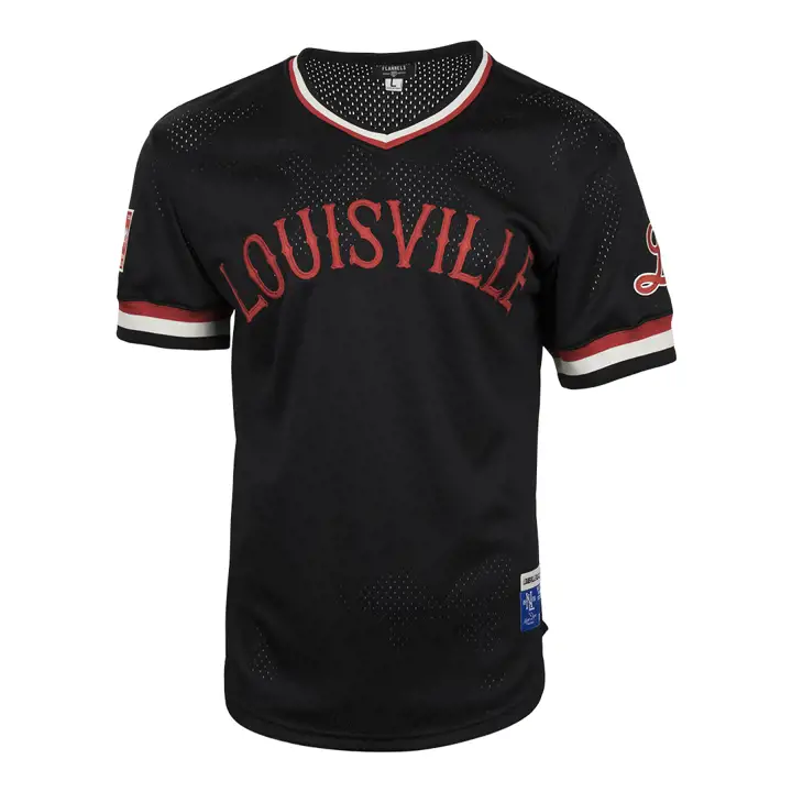 Maillot en maille à col en V réplique des LOUISVILLE BLACK CAPS NL NOIR