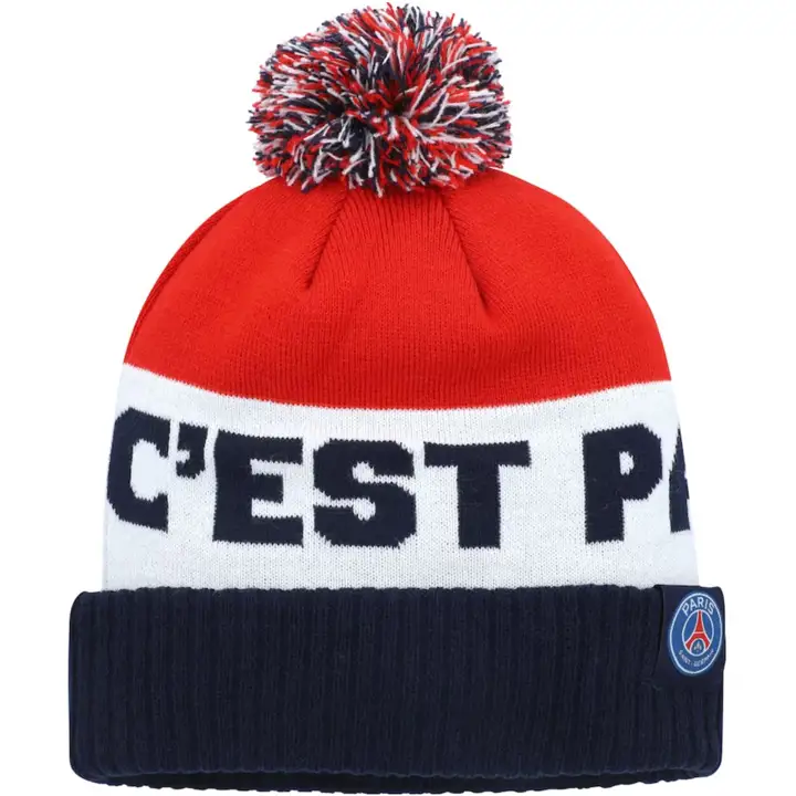 Bonnet classique rayé marine du Paris Saint-Germain