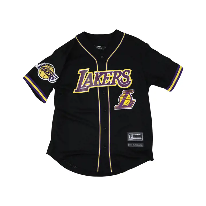 Maillots de baseball NBA des Los Angeles Lakers BLK