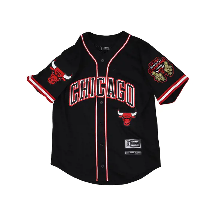 Maillots de baseball NBA des Chicago Bulls NOIR