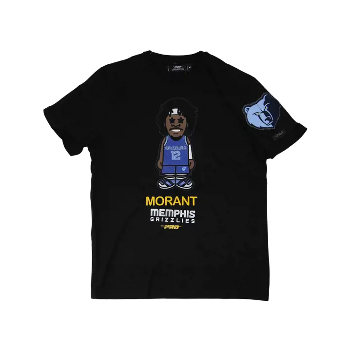 T-shirt caricatural NBA des Memphis Grizzlies NOIR