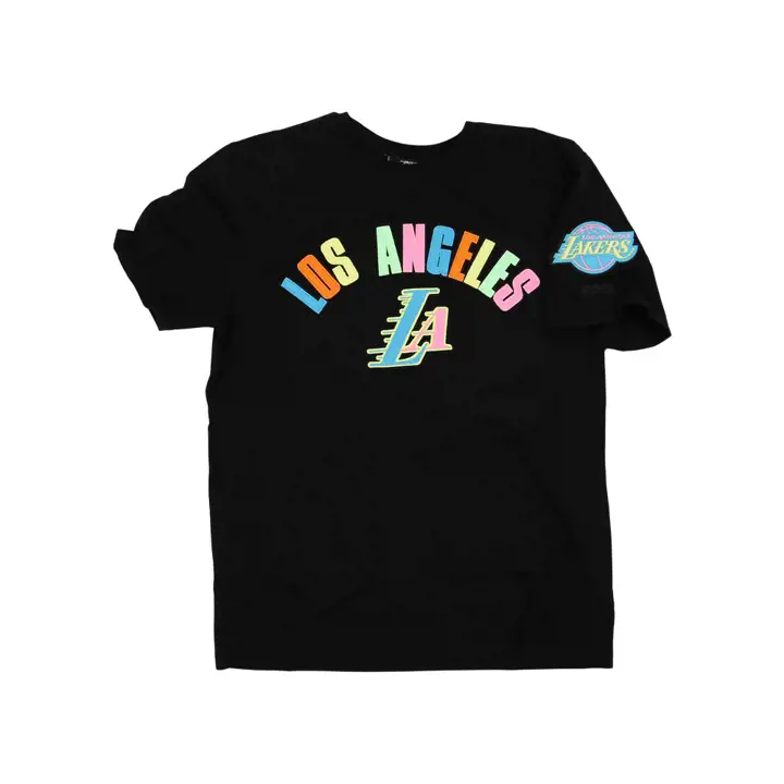 T-shirt Los Angeles Lakers NBA délavé néon NOIR