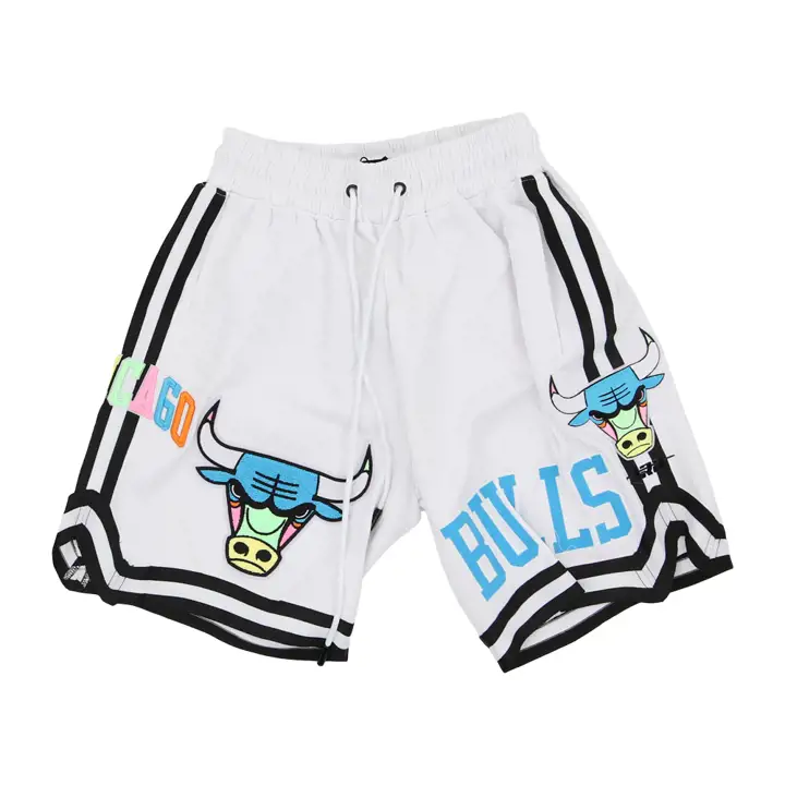 Shorts néon délavé Chicago Bulls NBA BLANC
