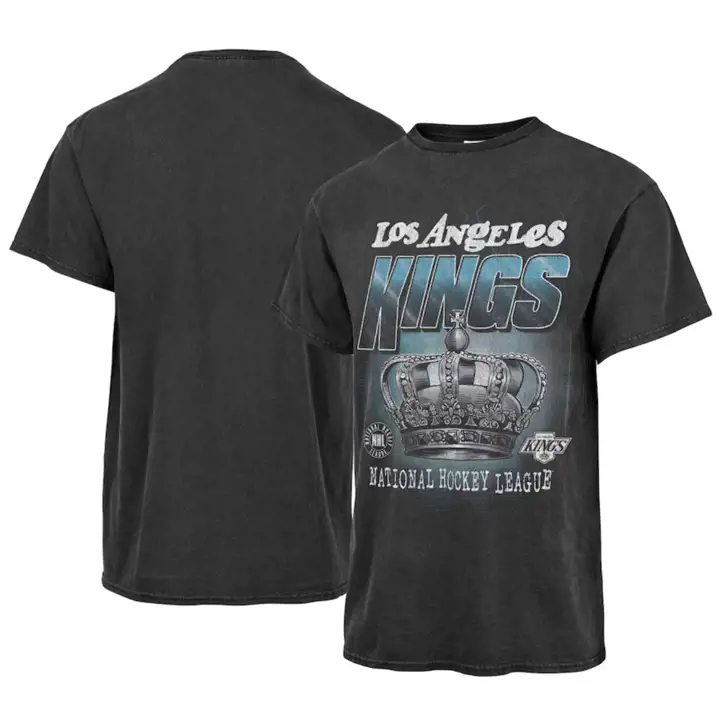 T-shirt tubulaire vintage homme NHL Los Angeles Kings noir d'équipe