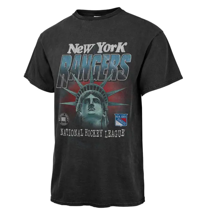 T-shirt tubulaire vintage NHL New York Rangers pour homme, noir équipe