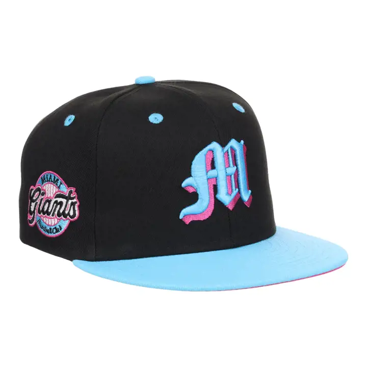 Casquette ajustée Miami Giants NLB, rabat noir/bleu/vert