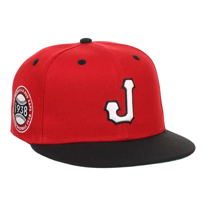 Casquette ajustée Jacksonville Red Caps NLB rouge/noir/vert