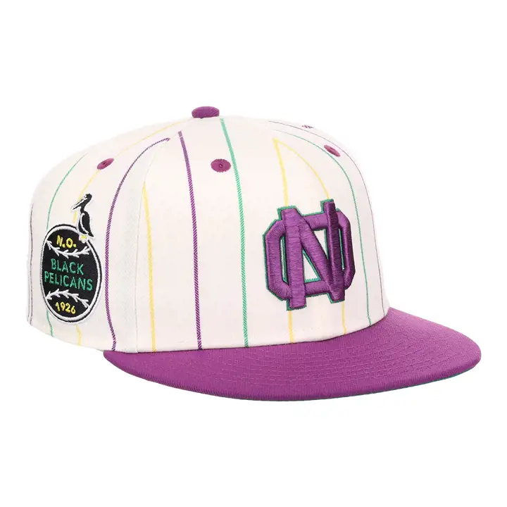 New Orleans Black Pelicans NLB Casquette ajustée blanc/violet/vert