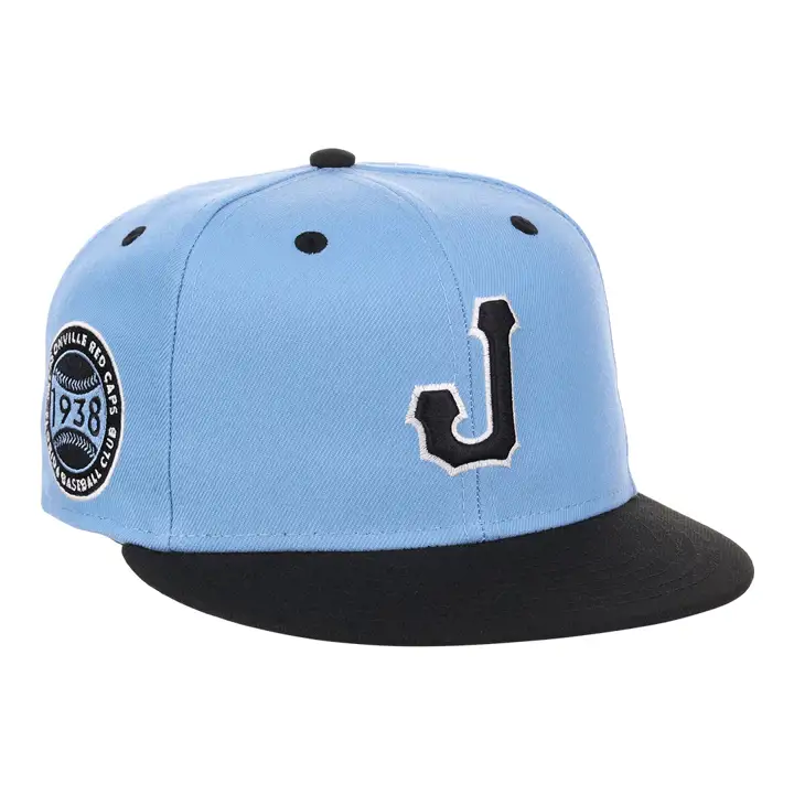 Casquette ajustée Jacksonville Red Caps NLB Bleu ciel skbl/blk/gry
