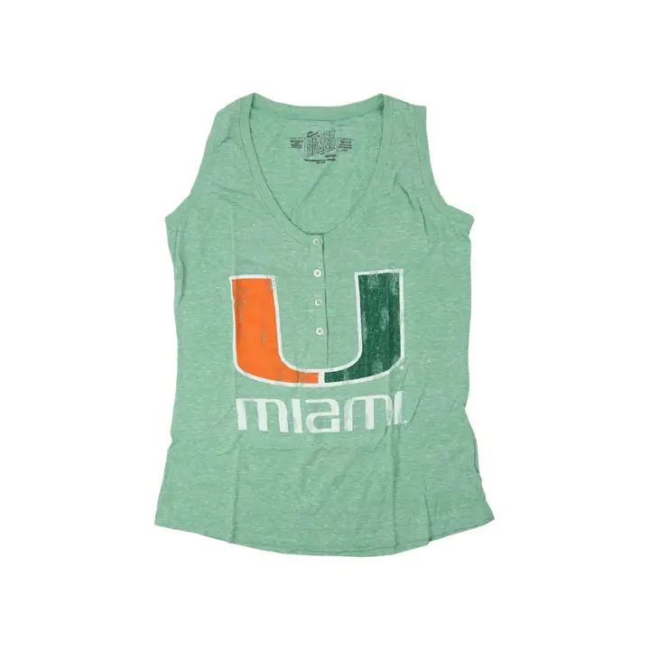 Débardeur Henley triple mélange pour femme NCAA Miami Hurricanes ORG