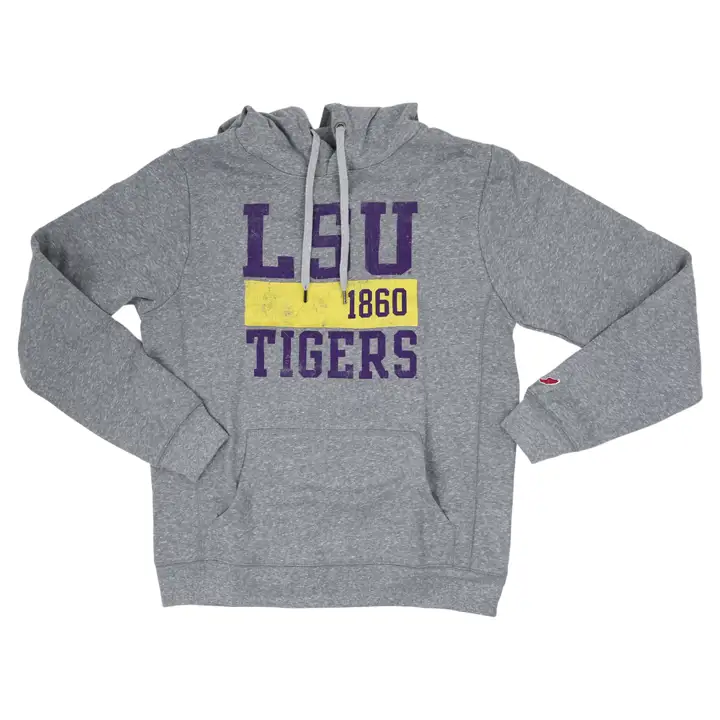 L.S.U. Heritage Triblend Hood Gris Heather