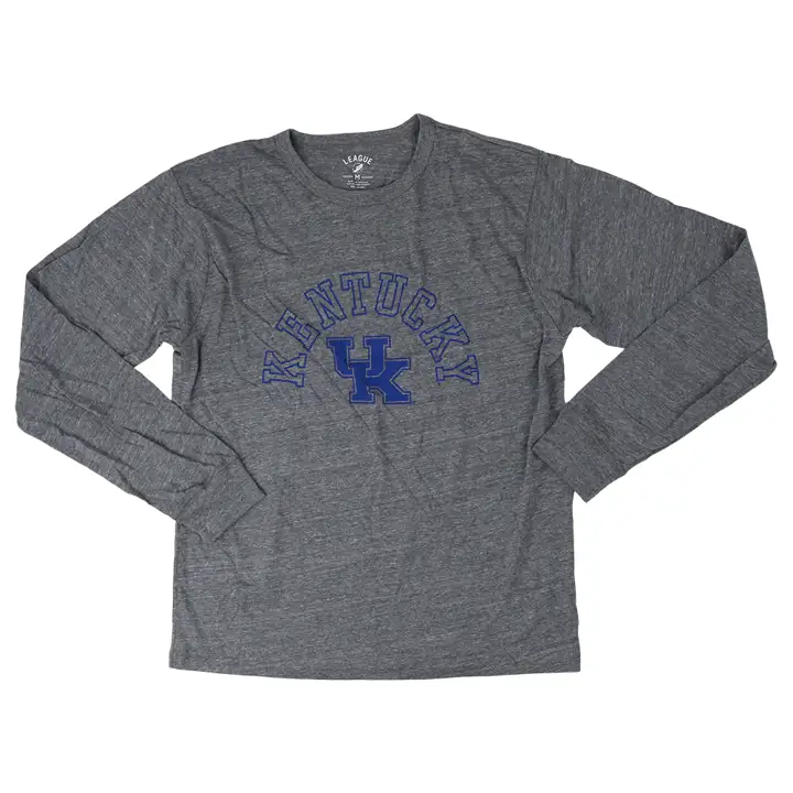 T-shirt manches longues Triblend Kentucky Wildcats Victory Falls gris chiné