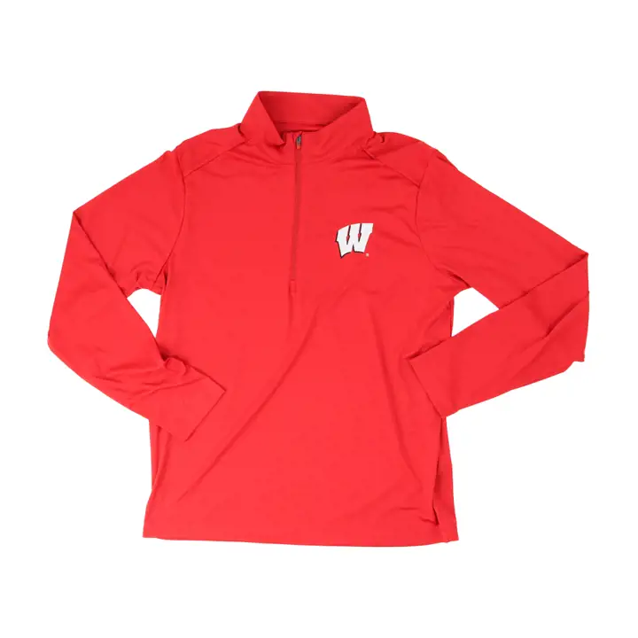 Polaire 1/4 zip Wisconsin Badgers NCAA Hommage ROUGE