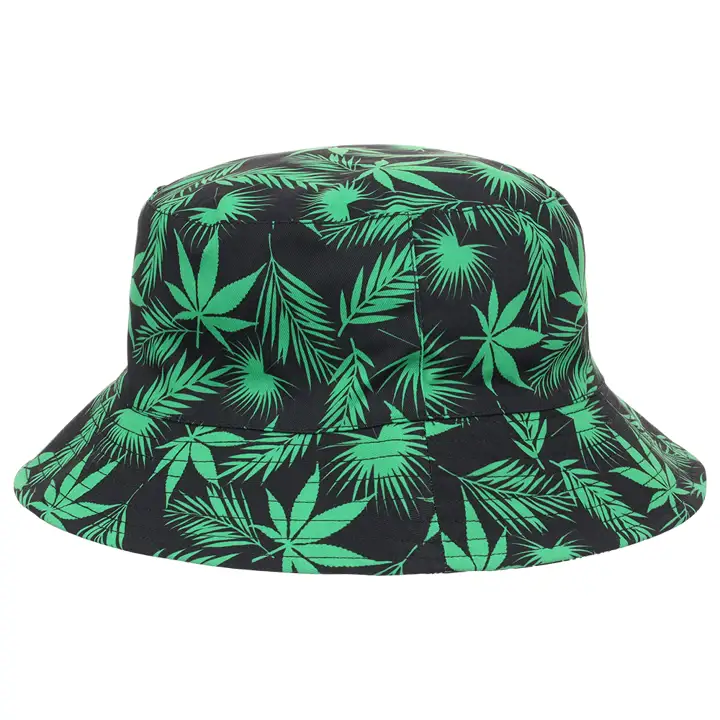 Ordinary Crowns Bucket Hat Reversible blk/grn Weed Leaf