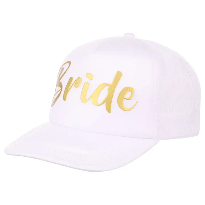 Casquette de mariée Ordinary Crowns Wedding Foam Trucker blanc/or