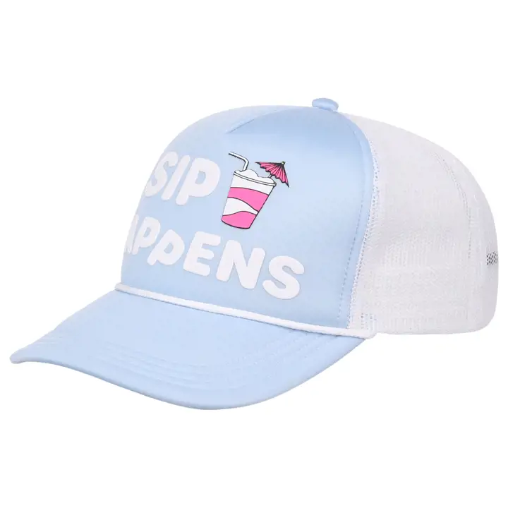Casquette de routier en mousse bleu/blanc avec corde « Ordinary Crowns Pop Culture Sip »