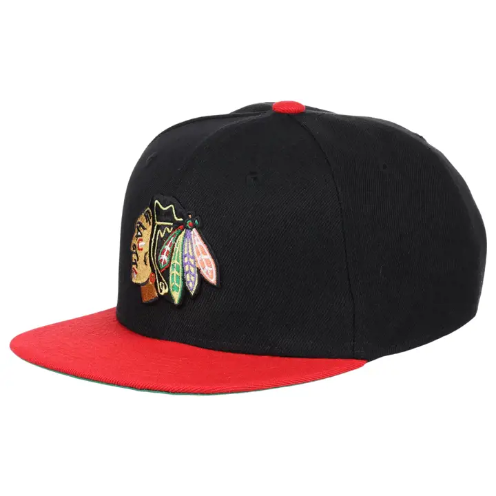 Chicago Blackhawks LNH jeune casquette ajustée noire/rouge
