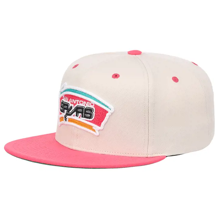 San Antonio Spurs NBA Casquette Snapback Broderie Chaînette écru/rose/gris